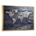 thumbnail image 2 of Designart "Rustic Pathways On The World Map I" World Map Floater Framed Wall Art Living Room, 2 of 5
