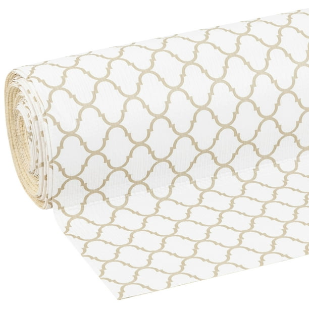 EasyLiner Smooth Top 12 in. x 30 ft. Shelf Liner, Taupe Quatrefoil