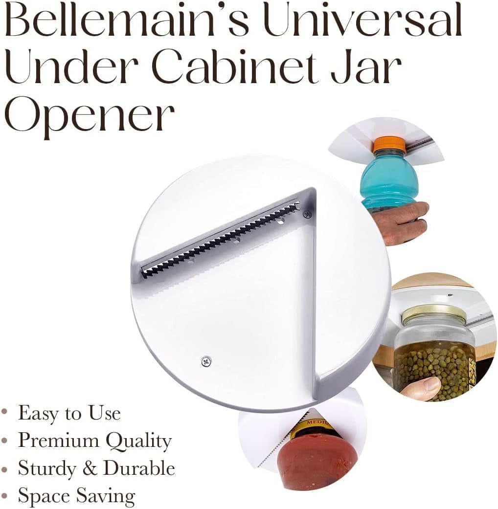 Bellemain Under Cabinet Jar Opener, Lid Grippers for Opening Jars, 2-Pack