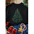 thumbnail image 3 of Women's Black Rhinestone Christmas Tree Graphic Pullover Sweatshirt | [ZhiHiMeRi] | (US 4-6)S, 3 of 7