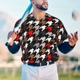 thumbnail image 6 of Balery Houndstooth Green Red Baseball Jersey for Men Casual Button Down Shirts Short Sleeve Active Team Sports Uniform-X-Large, 6 of 9