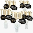 thumbnail image 2 of Big Dot of Happiness Adult 100th Birthday - Gold - Birthday Party Centerpiece Sticks - Table Toppers - Set of 15, 2 of 7