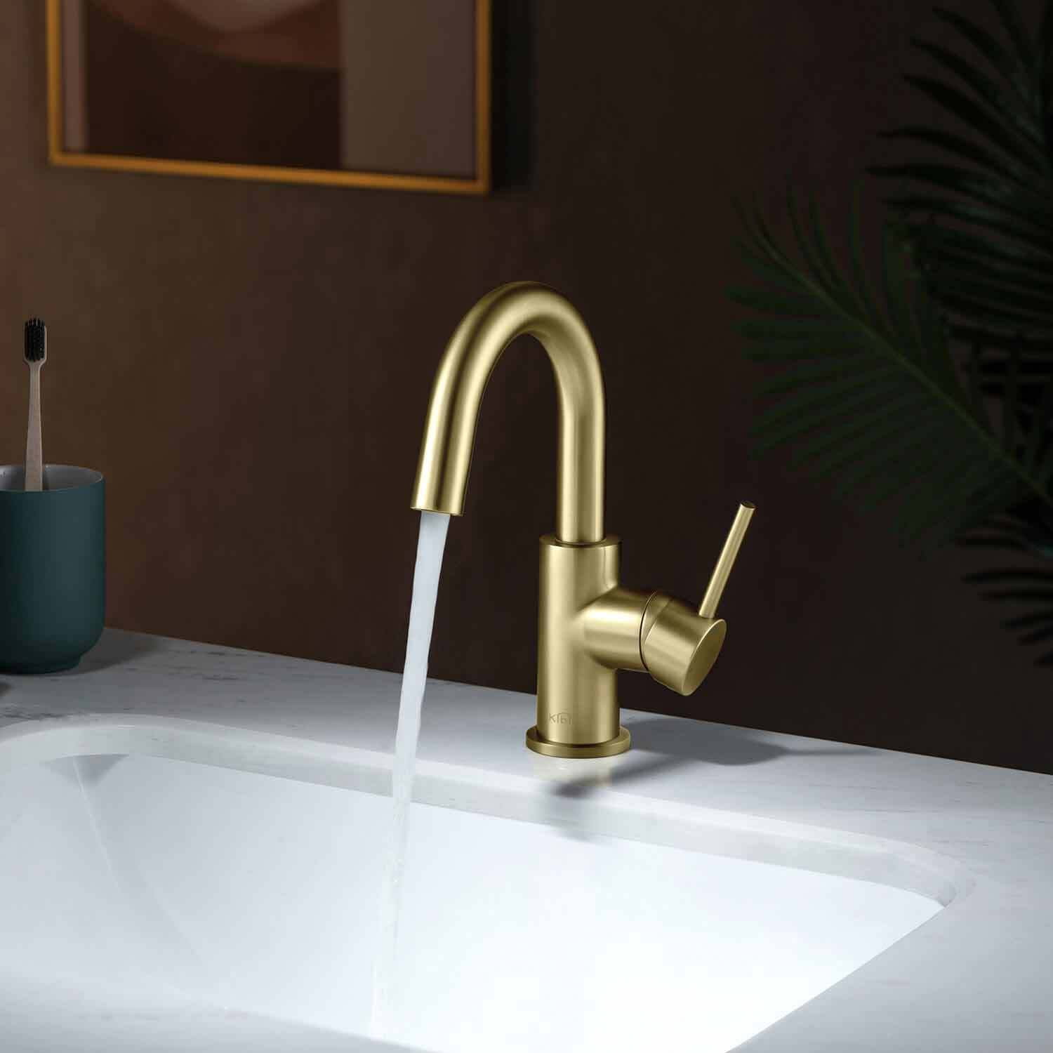 Kibi Circular Single Handle High-Arc Bathroom Sink Faucet