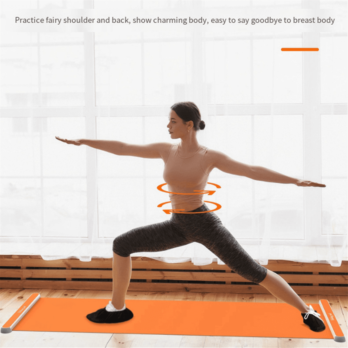 Yoga Sliding Mat Indoor Sport Speed Skating Training Board Mat Ice Hockey Roller Skating Leg Exercise 180cm Black