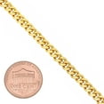 thumbnail image 2 of 4mm 14k Yellow Gold Plated Flat Curb Chain Bracelet, 7 inches, 2 of 7