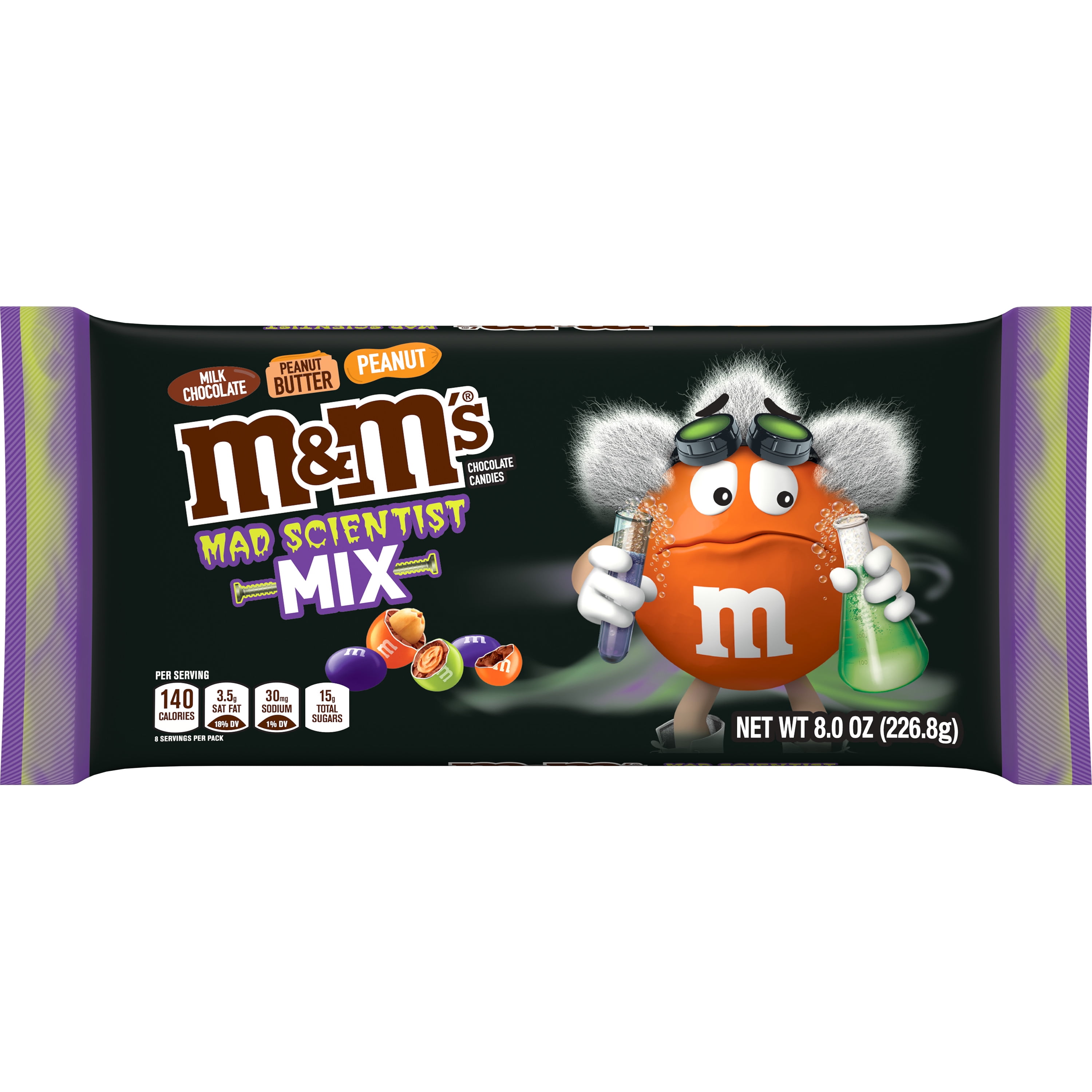 M&M'S Mad Scientist Assorted Chocolate Halloween Candy - 8 oz Bag