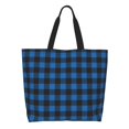 thumbnail image 1 of Disketp Blue Black Plaid Bolsa Tote Estampada para Mujer, Bolso de Hombro y de Mano para Compras y Viajes, 1 of 8