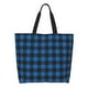 thumbnail image 1 of Balery Blue Black Plaid Bolsa Tote Estilo Estético con Cremalleras, Bolsa de Hombro, Bolsa de Compras Grande y Plegable, 1 of 8
