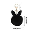 thumbnail image 3 of Plush Faux Fur Pom Pom Keychain with Rabbit Ear Design and Metal Clasp for Bags Backpacks and Keys Accessories Gifts, 3 of 3