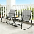 thumbnail image 3 of Casabay 3-Piece Outdoor Courtyard Furniture Set with Patio Chairs & Coffee Table, All Weather Outdoor Seating Breathable Fabric for Yard, Pool, Lawn, Light Gray, 3 of 7