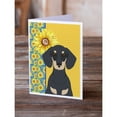 thumbnail image 2 of Summer Sunflowers Black and Cream Dachshund Greeting Cards and Envelopes Pack of 8 7 in x 5 in, 2 of 3