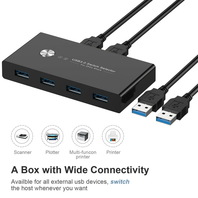 USB 3.0 4 Port Sharing Switch, USB-A, black