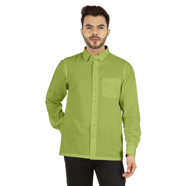 Bestman Solid Button Down Shirt For Men Long Sleeve With Patch Pocket Formal Business Wear