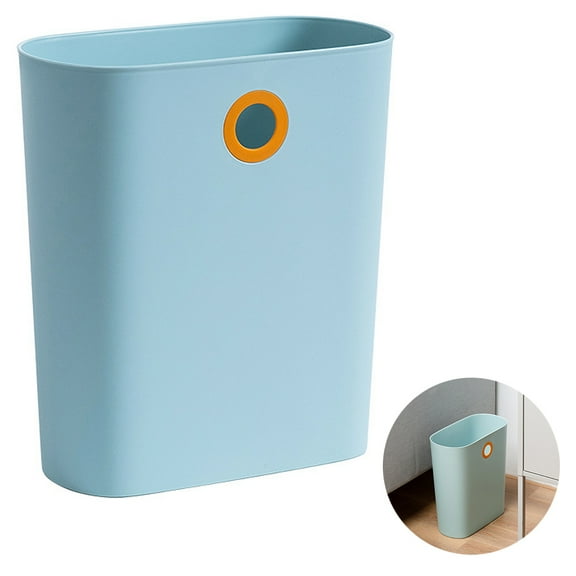 1Pc Hanging Garbage Bin Trash Can Waste Rubbish Container Storage Garbage Box Waste Organizer for Kitchen Cabinet Living Room (Light Blue)