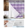 thumbnail image 3 of No Hook Shower Curtain with Snap in Liner,Purple Gradient Stripes Dots Waterproof Bath Curtain Double Layers with See Through Top Window,Line Geometric Hotel Shower Curtains 36x72in, 3 of 9