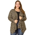 thumbnail image 3 of Cárdigan TalGrande Estampado De Leopardo Frente Abierto PaMujer Beige-Leopardo 3XL, 3 of 6