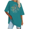 thumbnail image 1 of Camisetas de Manga Corta para las Mujeres Impreso Cuello Redondo Suelto Camiseta, Casual Cuatro Estaciones Blusa para el Hogar, 1 of 3