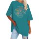 thumbnail image 1 of Camisetas de Manga Corta para las Mujeres Impreso Cuello Redondo Suelto Camiseta, Casual Cuatro Estaciones Blusa para el Hogar, 1 of 3