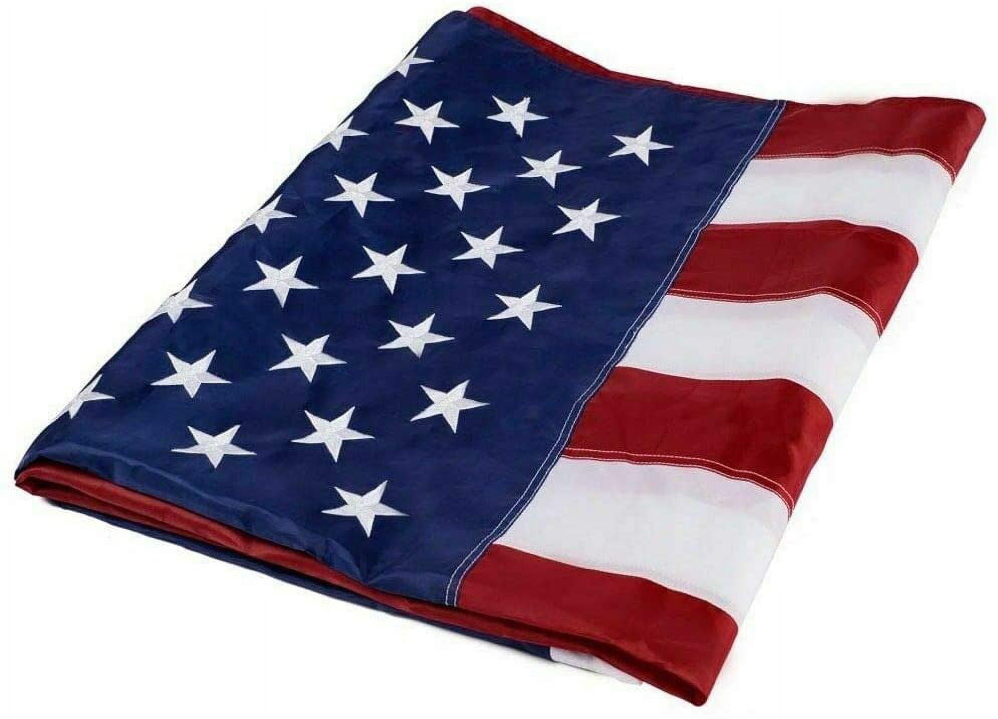 Samerd American Flag 8x12 ft, Embroidered Stars, Sewn Stripes, Brass Grommets, Weather-Resistant Nylon