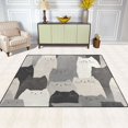 thumbnail image 2 of Yayeee Area Rugs for Living Room 5.2'x4' Non Slip Washable Bedroom Floor Carpet, Gray Cute Cats, 2 of 5