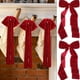 thumbnail image 5 of Adornos navideños, regalos navideños, lazo navideño de terciopelo de 45 cm, extragrande, para escalera, guirnalda navideña, árbol de Navidad, adornos de pajarita flocada., 5 of 6
