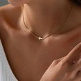 thumbnail image 2 of Cross Necklace for Women 14K Real Gold Silver Plated Dainty Small Cross Pendant Choker Simple Trendy Cute Cross Charm Chain Necklace Faith Jewelry Religious Minimalist Gift, 2 of 8