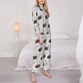 thumbnail image 3 of Yiaed Cute Swan Print Pajamas Women's Long Sleeve Sleepwear Soft Button Down Loungewear Pjs Lounge Set Nightwear Womens Pajama Pants-Small, 3 of 7