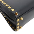 thumbnail image 6 of Pre-Owned Valentino Garavani Rockstud Alcove Small Grainy Calfskin Leather Top Handle Shoulder Bag Black, 6 of 11