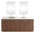 thumbnail image 3 of Oza 84" Bath Vanity in Aged Dark Brown Oak with Fish Maw White Quartz and Mirror, 3 of 17