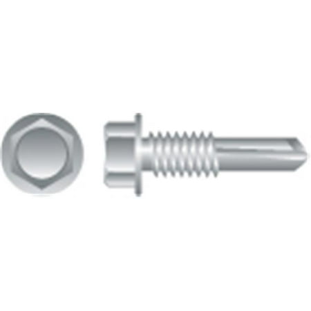 Strong-Point H1420 14-14 x 1.25 in. Unslotted Indented Hex Washer Head Screws  Zinc Plated  Box of 2 000
