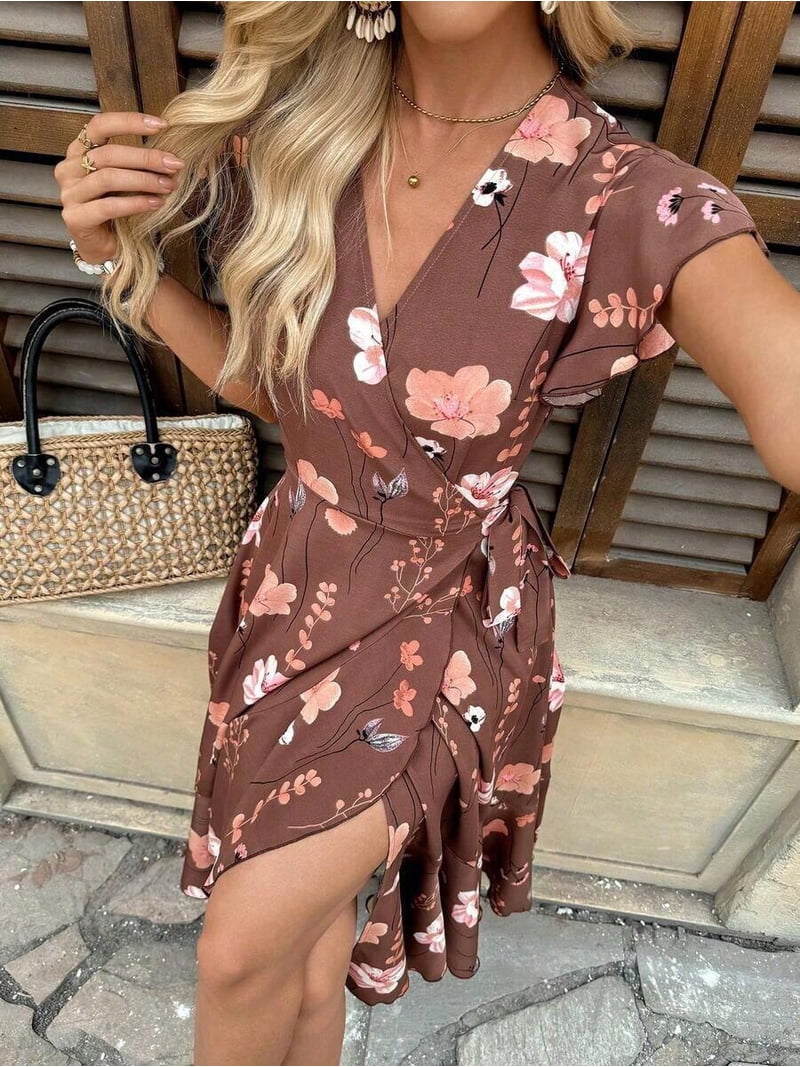 floral midi wrap dress Zimmermann Tallow in Teal Multi A sweet take on spring dressing Glamorous short sleeve maxi wrap