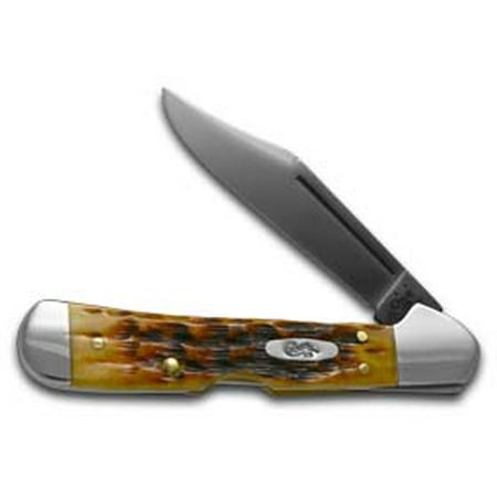- CASE XX Jigged Antique Bone Mini Copperlock Black PVD Stainless Pocket Knife Knives