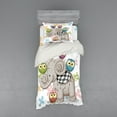 thumbnail image 2 of Ambesonne Colorful Bedding Set 4 Pcs, and Owls Love, Queen, Multicolor, 2 of 3