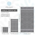 thumbnail image 3 of White Classic Luxury Bath Towel Set of 8 Pieces - 100% Turkish Cotton 700 GSM Highly Absorbent Towels for Bathroom, 2 Bath Towels, 2 Hand Towels, 4 Washcloths - Light Grey, 3 of 8