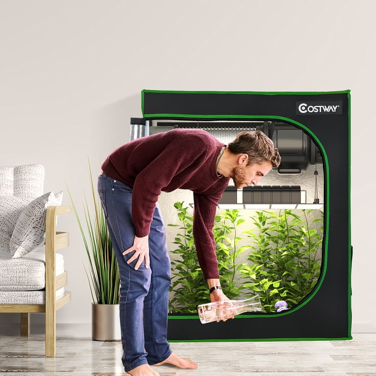 Costway Indoor Mylar Plant Room - 30''x18''x36'' Hydroponic Grow