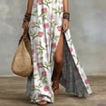thumbnail image 2 of Morttic Women's Elegant Floral Print Halter Neck Sleeveless High Split Maxi Dress – Flowy A-Line Bohemian Holiday Dress Picture 4，S, 2 of 3