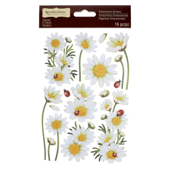 Recollections Daisy Dimensional Stickers, 12 Packs: 16 ct. (192 total)
