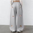 thumbnail image 4 of Women's Baggy Graphic Sweatpants Drawstring Casual Streetwear Sports Trousers With Pockets, 4 of 6