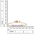 thumbnail image 2 of Gem Stone King 2.70 Ct Sky Blue Aquamarine Pink Sapphire 18K Rose Gold Plated Silver Tennis Bracelet for Women, 2 of 3