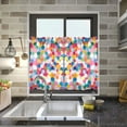 thumbnail image 4 of Yayeee Kitchen Curtains Tier Pair Light Filtering 27"x24" Rod Pocket Short Cafe Window Panel, Yellow Colorful Circles, 4 of 7