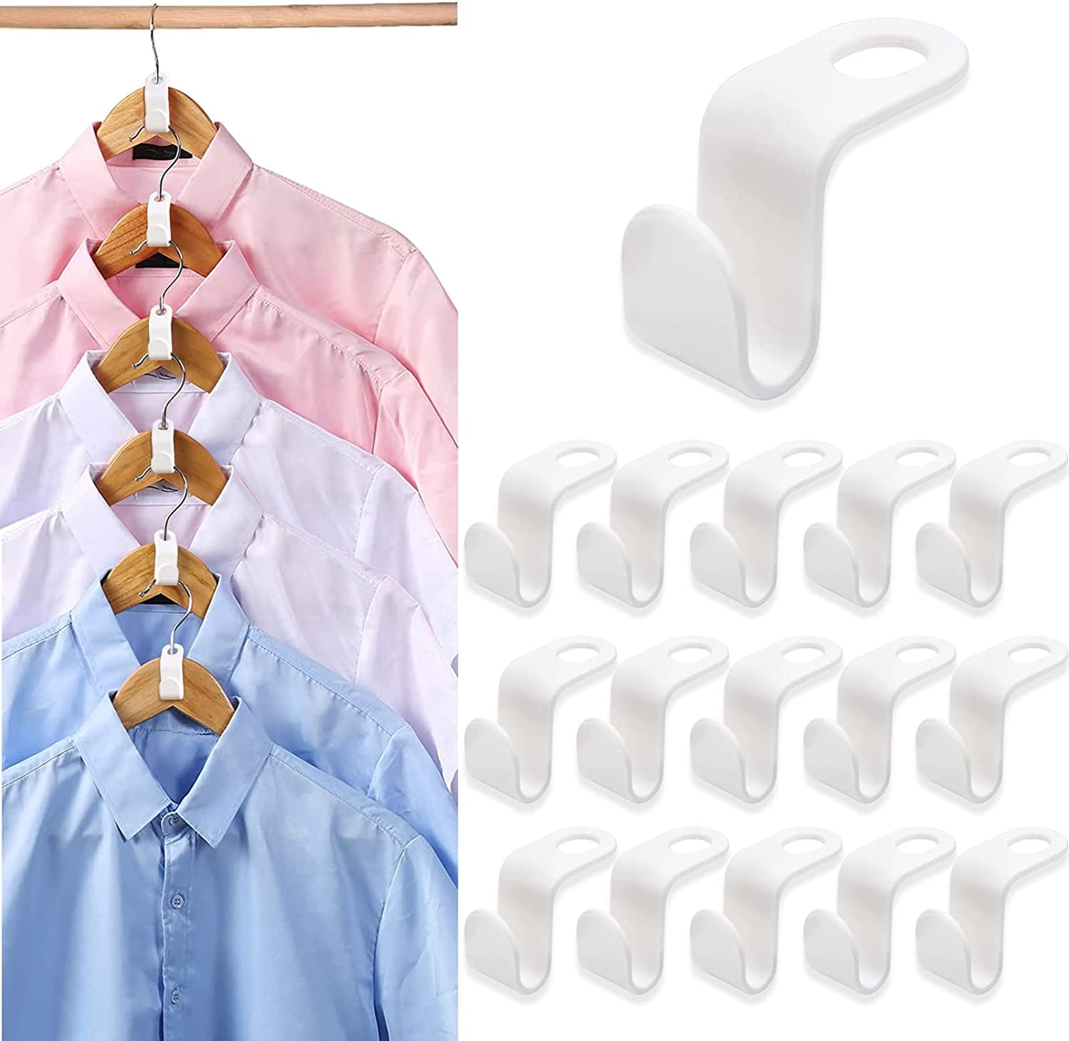 100Pcs Clothes Hanger Connector Hooks Cascading Plastic Hanger Hooks