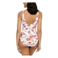 thumbnail image 2 of LAUREN RALPH LAUREN Women's White Floral Deep V Neck Jacobean Underwire One Piece Swimsuit 6, 2 of 4