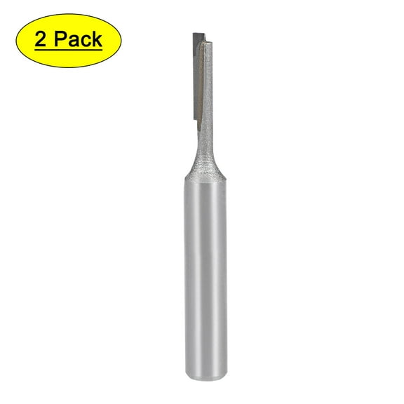 Uxcell 1/4 Shank 1/8" Cutting Diameter Straight Flute Carbide Router Bit 2 Pack