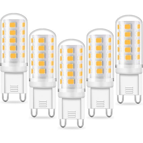 Bombilla LED G9 - Equivalente a 3 W, halógena G9 de 33 W y 40 W, 105-115 lm/W, minilámpara, blanco frío de 2700 a 6500 K, sin parpadeo, CA de 220 a 240 V, no regulable, paquete de 2