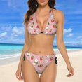 thumbnail image 4 of NICKSUN Women's Bikini Sets, Cute Print Two Piece Bathing Suits Sexy Halter Padded Bikini Swimsuits, 4 of 6