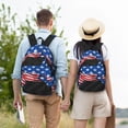 thumbnail image 4 of Yiaed Shark With USA Flag Print Print Laptop Backpack Travel Canvas Backpack Vintage Aesthetic Backpack for School Knapsack Backpack Backpack for School-Small, 4 of 5