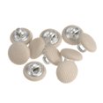 thumbnail image 1 of Unique Bargains 10pcs 16L Fabric Cloth Covered Button 10mm Round Metal Shank Sewing Buttons for Suits Dress Blouses, Beige, 1 of 5