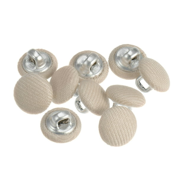 10uds 16L Tela Cubierto Boton 10mm Redondo Metal Vastago Costura Botones para Trajes Vestidos Blusas Beige Unique Bargains Sujetador rapido Walmart en linea