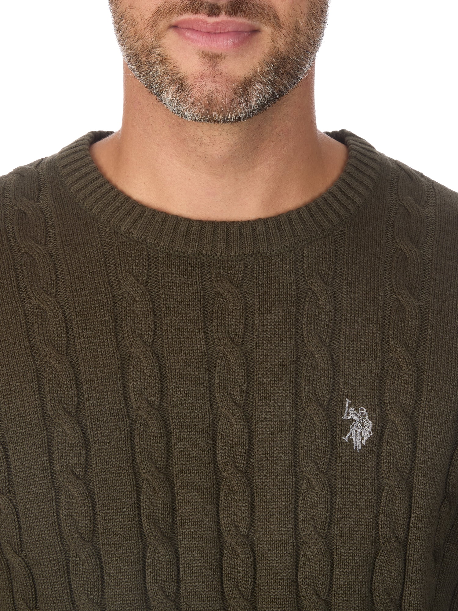 U.S. Polo Assn. Men's Crew Neck Cable Sweater