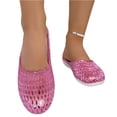 thumbnail image 5 of LTTVQM Womens Jelly Mules Transparent Hollow Out Closed Toe Flat Sandals Lounge Breathable Slip on Travel Trendy Shoes Pink 36(US-5.5), 5 of 5